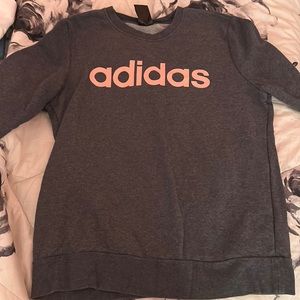 Grey and Pink Adidas Pullover Sweatshirt! Size Medium!